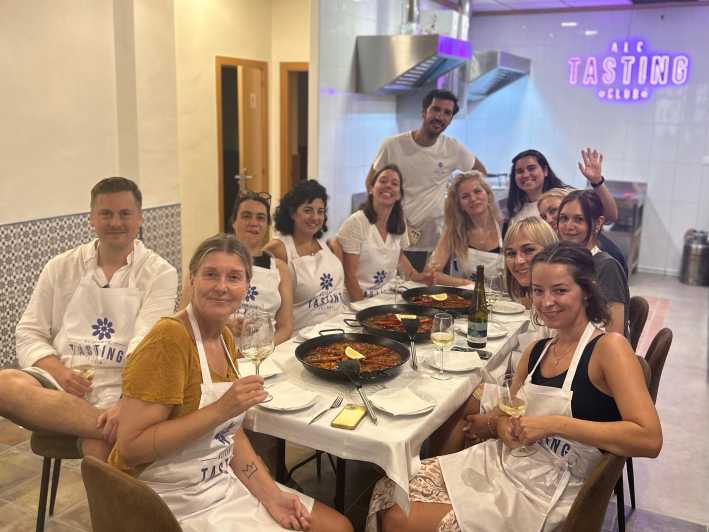 Alicante Paella Cooking Class, Tapas, Drinks and Market - The kitchen lesson: hands-on paella with chef guidance