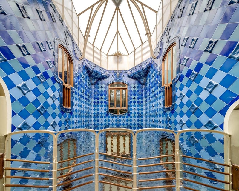Barcelona: Casa Batlló, Casa Milà & Casa Vicens Guided Tour - Casa Batlló first: undulating balconies, then that blue-sea rooftop entry