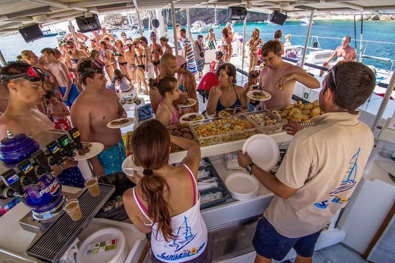 Barcelona: Catamaran Party Cruise with BBQ Meal - Badalona swimming stop: how much time you really get in the water