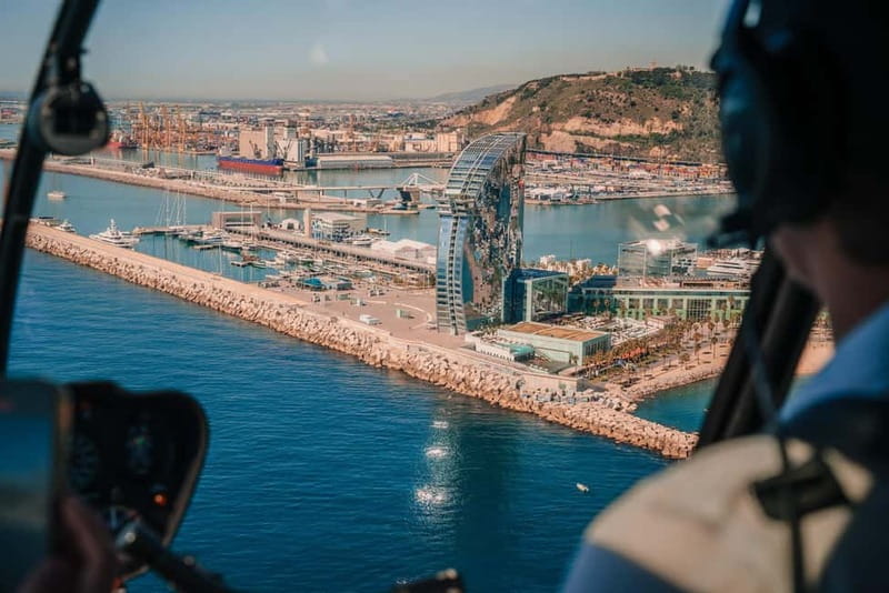 Barcelona: Helicopter, Boat Ride & Old Town Private Tour - Port Vell boat transfer: a short ride that changes your perspective