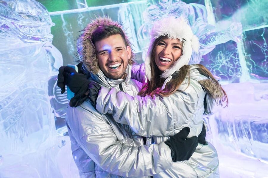 Barcelona: Ice Bar and Terrace Drinks Romantic Package - Entering the ice bar in Barcelona, and what the cold actually means