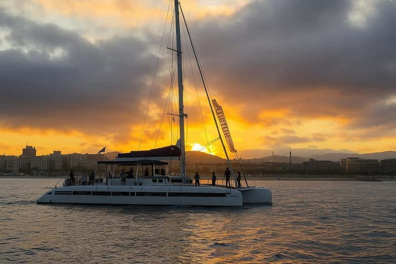 Barcelona: Luxury Catamaran Sunset Cruise - Cruising Out: Music, Champagne or Wine, and Big-City Views