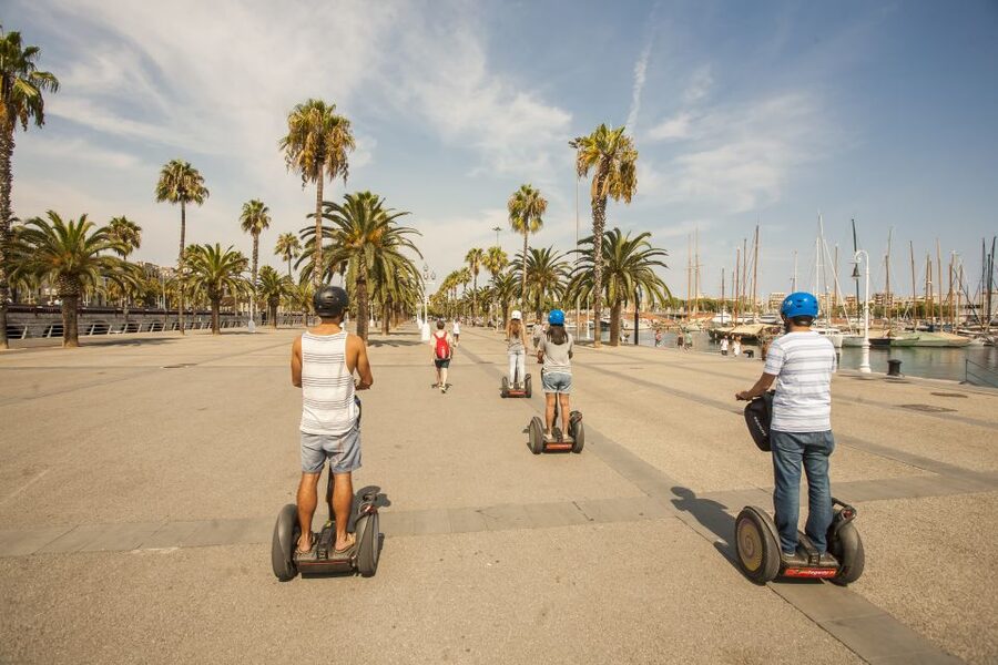 Barcelona: Old Port and Gothic Quarter Guided Segway Tour - Columbus at the bottom of Las Ramblas, plus a couple of extra city angles