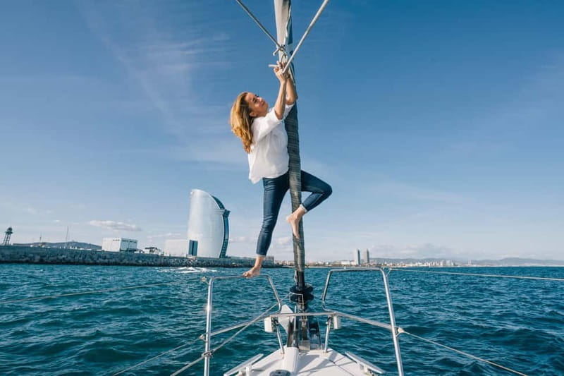 Barcelona: Sailing Tour + Food, Drinks, Swim & Sunset Option - Tapas and drinks on board: pinchos, cold cuts, and steady service
