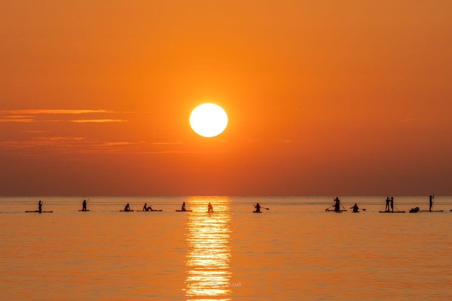 Barcelona: Sunrise Paddleboarding with Instructor and Photos - The guided sunrise on the water, watching Barcelona empty out