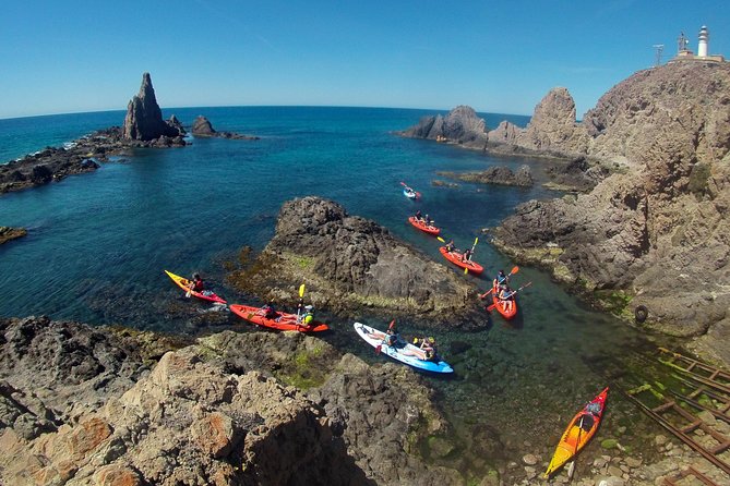 Cabo de Gata Active. Guided kayak and snorkel route through coves of the Natural Park - The Magic of Paddling Cabo de Gata-Nijar From Sea Level