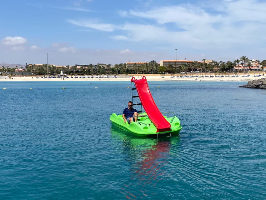 Caleta de Fuste: Pedalo with slide rental - Views from the water, what makes the scenery worthwhile