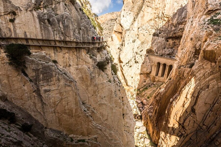 From Costa del Sol & Malaga: Caminito del Rey Guided Tour - Entering El Caminito del Rey: 100 meters up, and built for staring