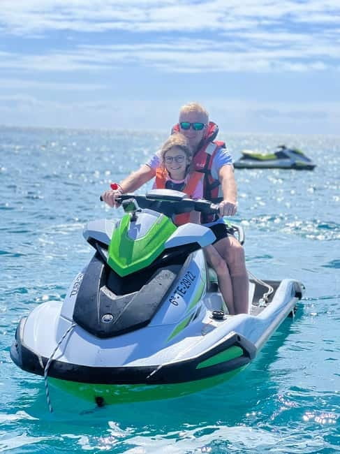 From Morro Jable: Jet Ski Adventure Tour (without license) - Price and value: $76 for two, and how sharing a jetski changes your booking