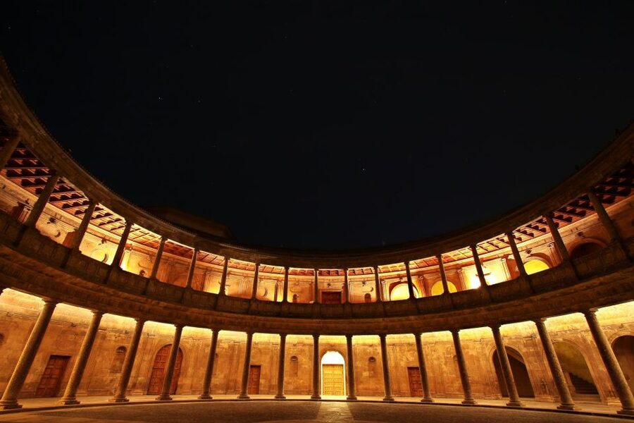 Granada: Alhambra Night Visit Entry Ticket - Entering Through the Access Pavilion and the Walnut Tree Promenade