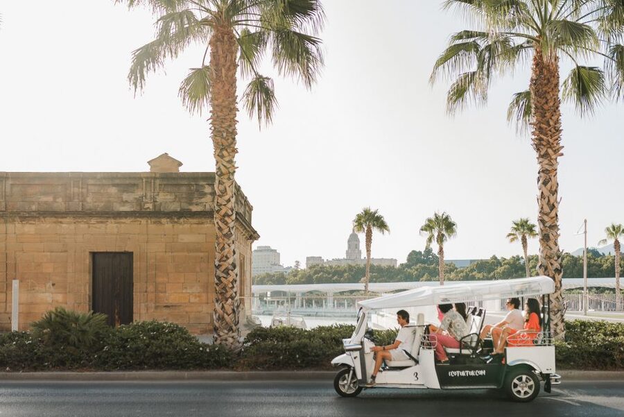 Malaga: Private City Tour by Eco Tuk Tuk - Hilltop views: Gibralfaro Castle, Alcazaba exteriors, and why the photos look better from up there