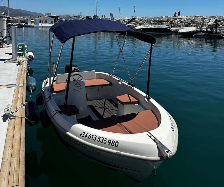 Marbella: Puerto Banús Boat Rental with No License Needed - How You Spend the Time Afloat: Swim, Sunbathe, and Explore by Boat