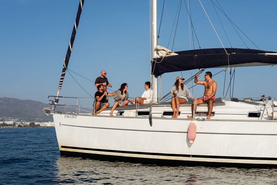 Marbella: Sailing & Dolphin Watching with Snacks and Drinks - From Puerto Banús Pier 4 to open water, what the start feels like