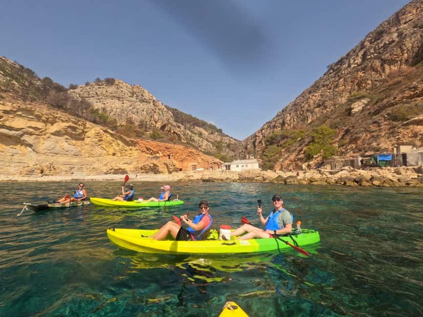 Moraig: Kayak Excursion to Moraig & Cave peces-testos - Cala Testos: centenary coves, calm swimming, and marine life viewing