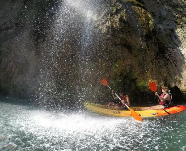 Nerja: Guided Kayak Tour Nerja Cliffs and Maro Waterfall - Swim Stops, Water Spray, and Getting Good Footage From GoPro
