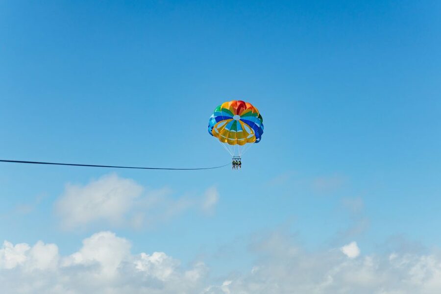 Palma Bay: Parasailing Experience - The safety routine: life vest first, then the launch platform turn
