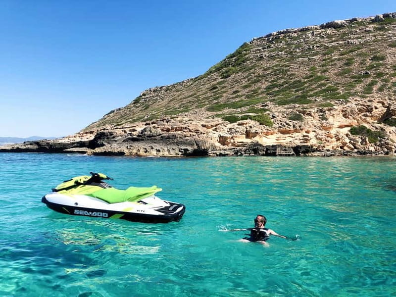 Palma de Mallorca: Los Deltas Jet Ski Tour - Cala Vella swim and snorkel stop, the part that turns adrenaline into a break
