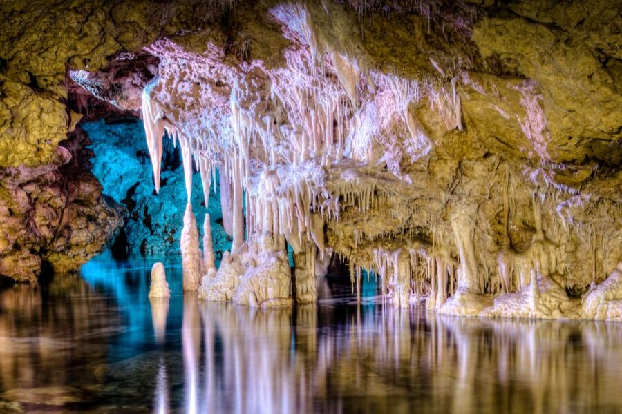 Porto Cristo: Caves of Hams Entry Ticket - The Blue Cave documentary and LED lighting effects