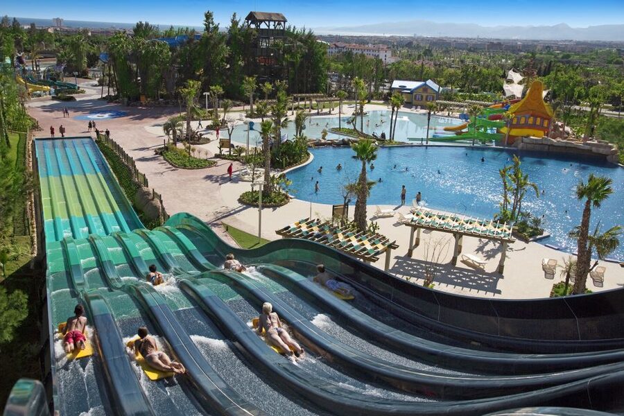Salou: PortAventura, Ferrari Land, and Caribe Aquatic Entry - Caribe Aquatic Park: Slides, Lazy River, and Heat Relief